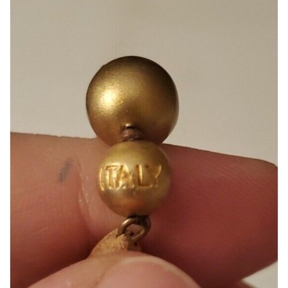 📿 Pellini Italy Vtg Gold Tone &Stone Long Bead Necklace 50” Unique Design Rare - Picture 3 of 3